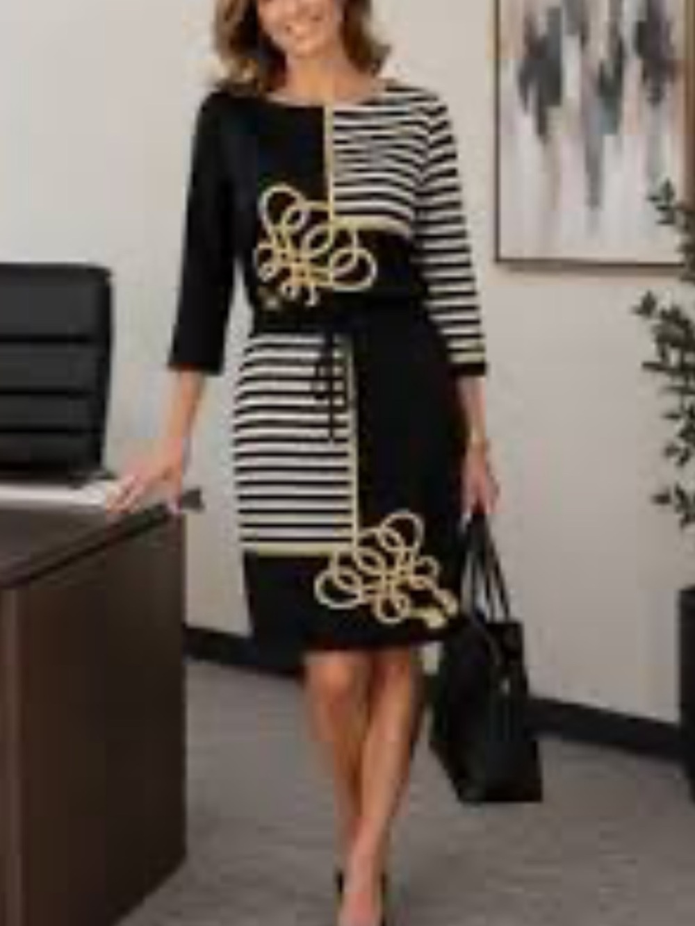 J McLaughlin Mari Catalina Cloth Nautical Stripe & Tassel Dresd
